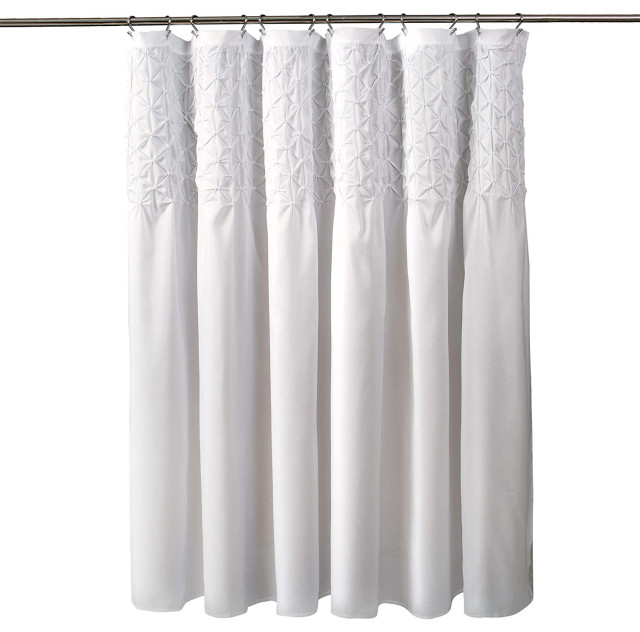 Bayview Shower Curtain Bleach White 72X72 Transitional Shower