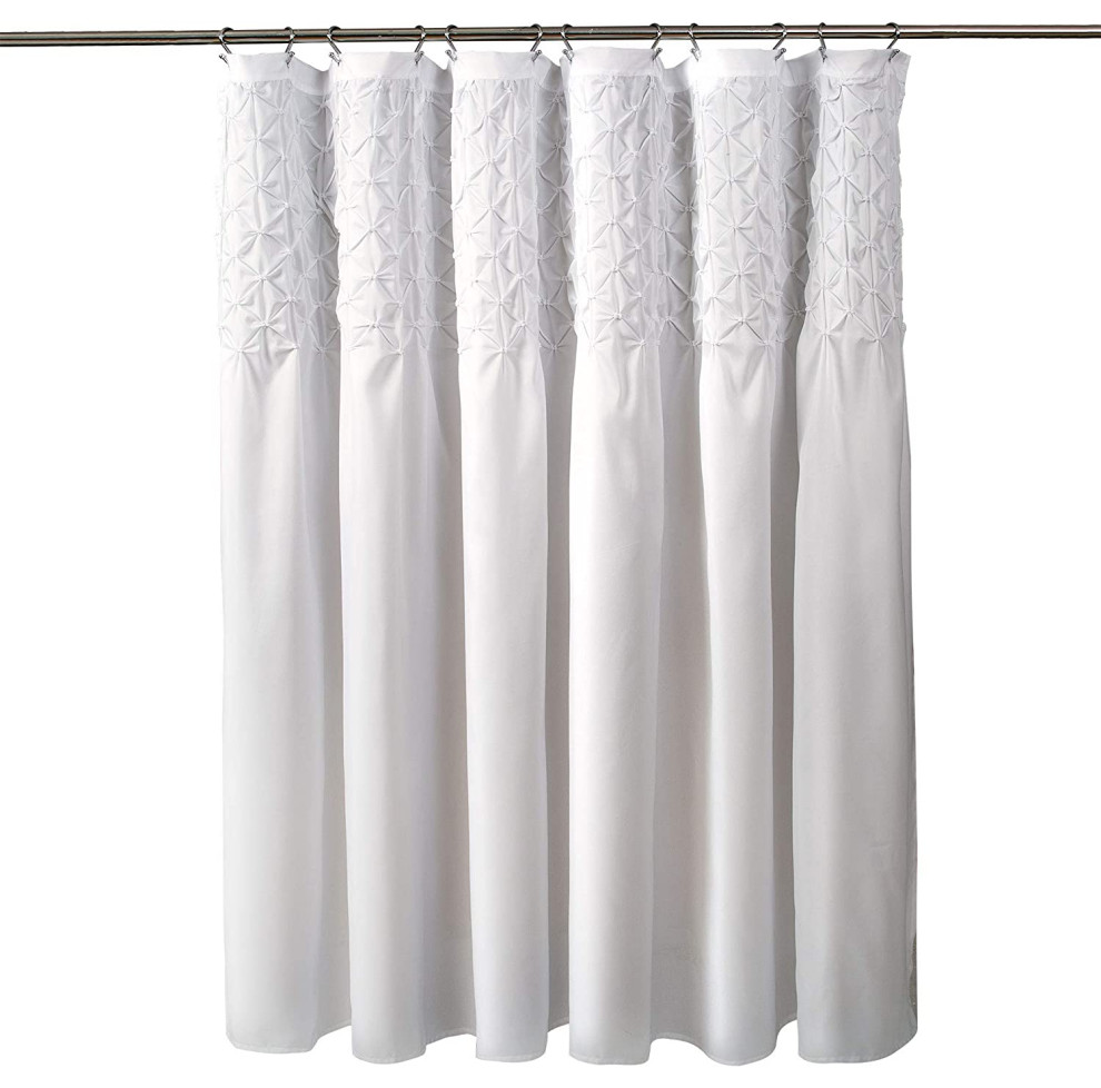 Bayview Shower Curtain Bleach White 72X72 Transitional Shower