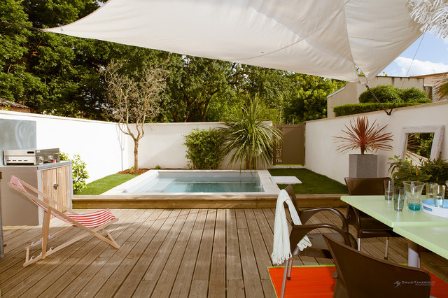 Terrasse avec piscine contemporaneo-piscina