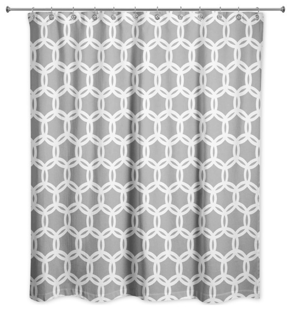 Loop Pattern Shower Curtain, 71x110 Contemporary Shower Curtains
