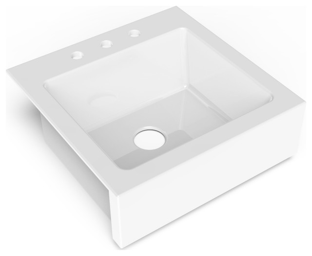 Parker 26" Drop-in Farmhouse Fireclay Single Bowl Kitchen Sink, Crisp White