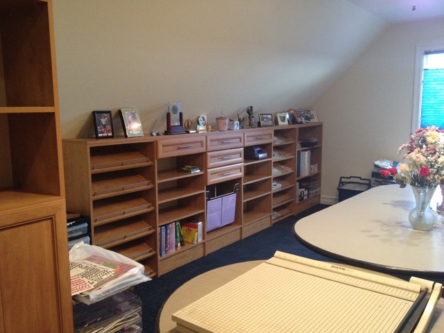 Craft Room Above Garage Traditional Home Office Library