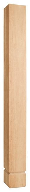 Shaker Wood Post (Island Leg) 3-1/2"x3-1/2"x35-1/2" Species, Rubberwood