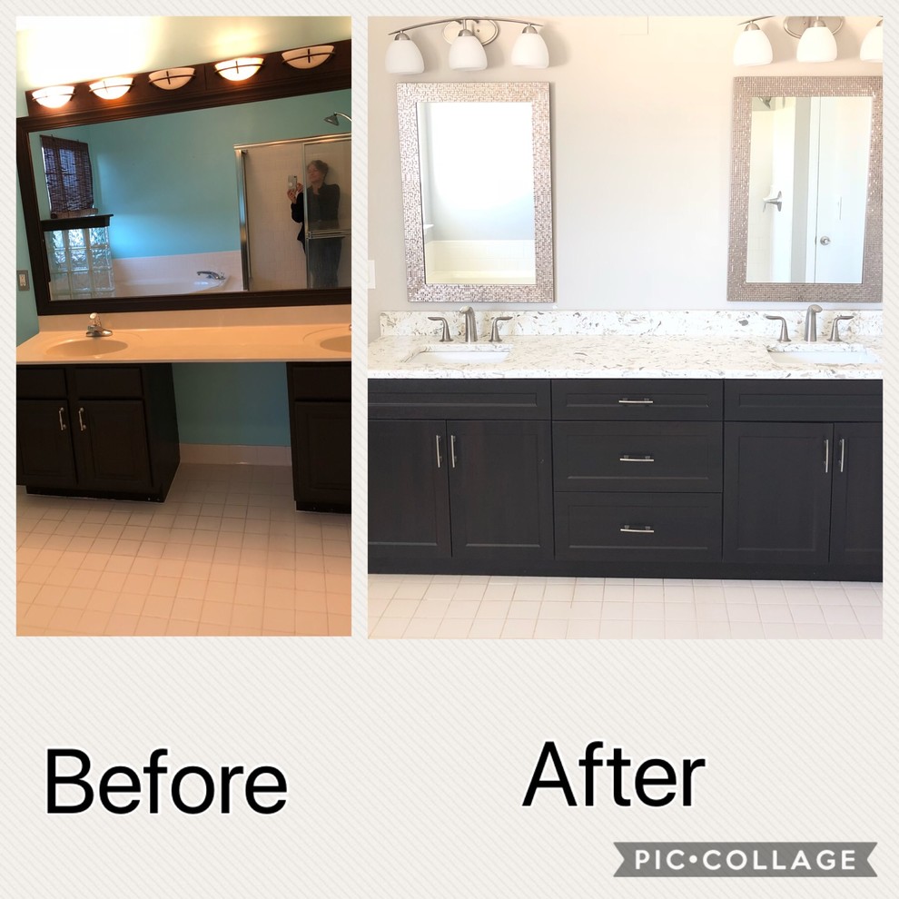 Example of a mid-sized transitional home design design in Baltimore