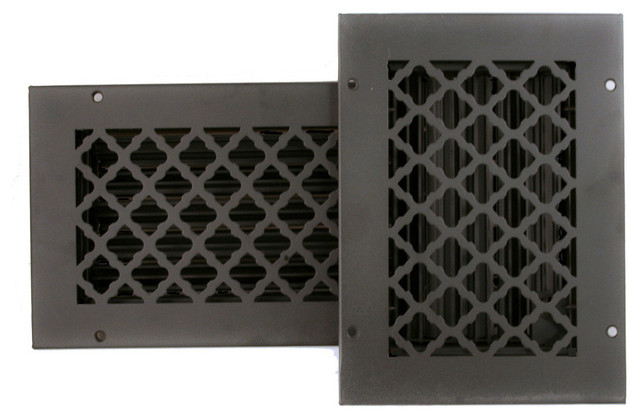 Cast Iron Look Tuscan Ceiling and Wall Registers with Damper, Black, 6" X 6" - Traditional ...