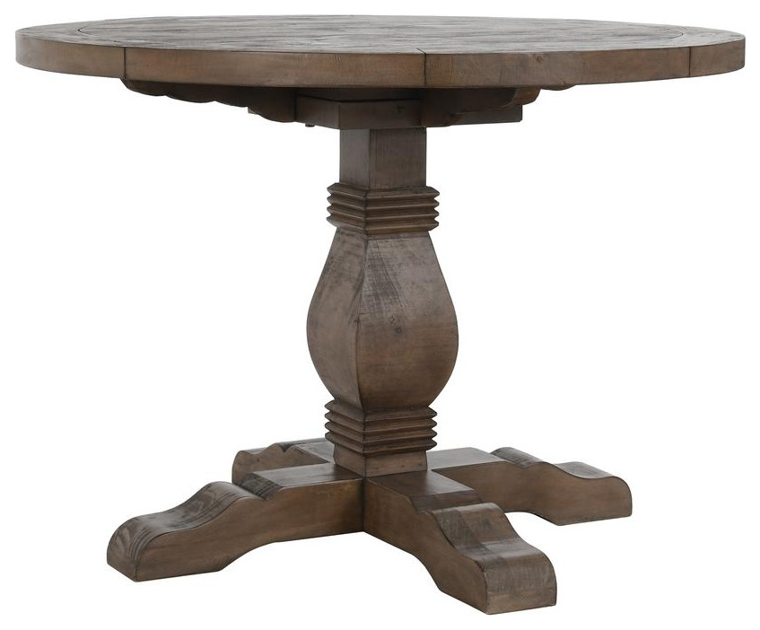 Quincy Reclaimed Pine Round Dining Table Traditional Dining Tables