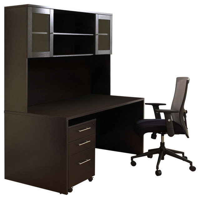 100 Collection Executive Office Desk With Hutch Contemporary 100 Collection Executive Office Desk With Hutch Contemporary Desks And Hutches By Unique Furniture