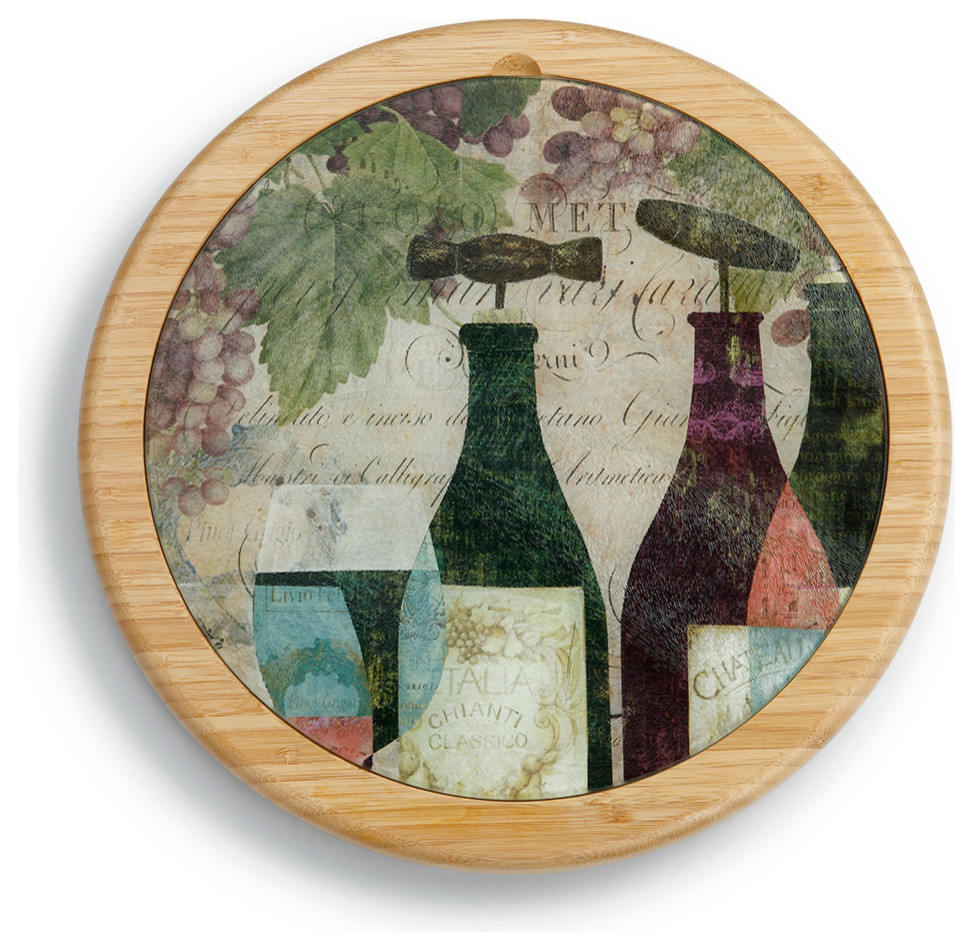Wine Time Glass Lazy Susan
