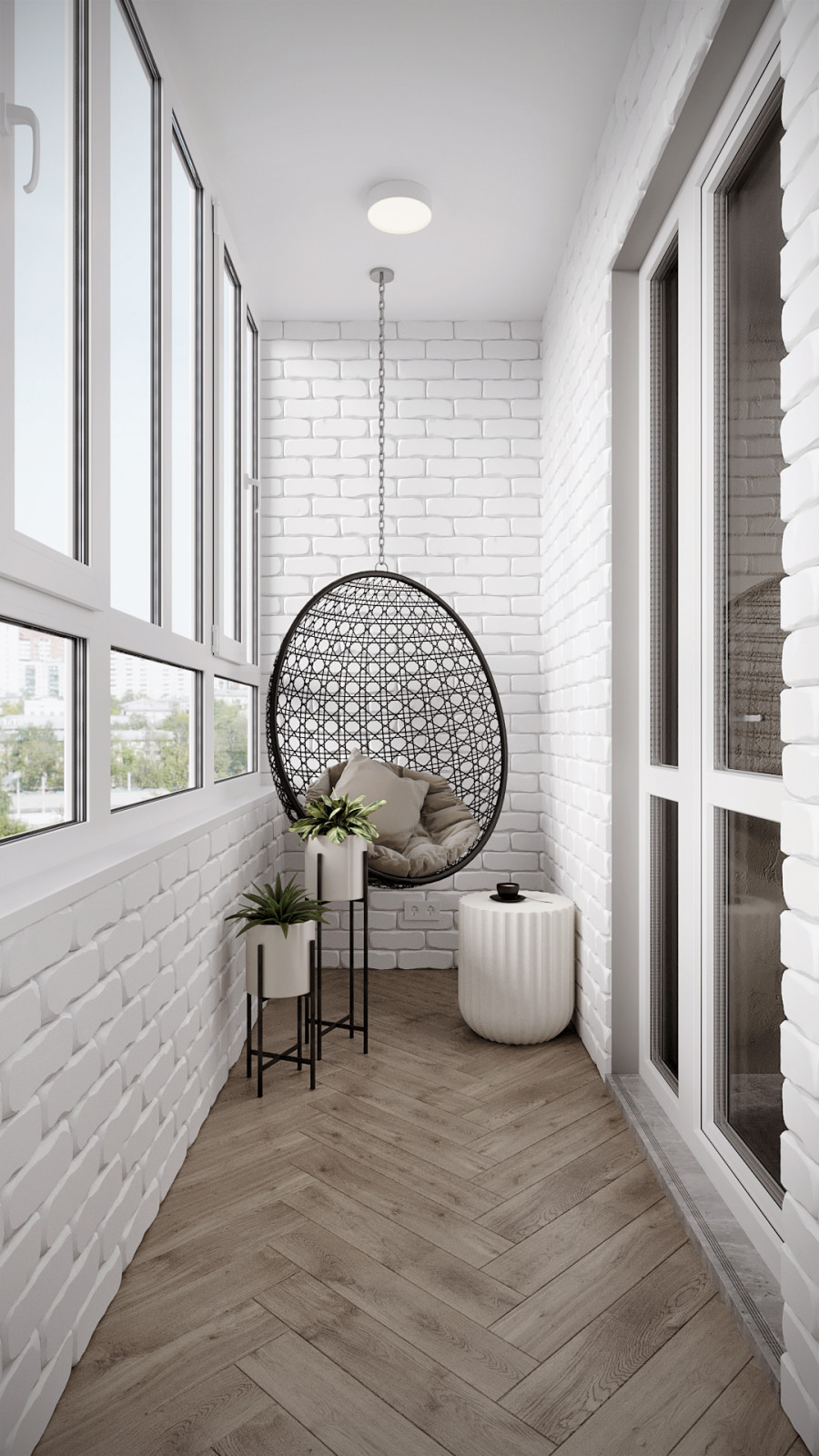 3к студия монохромный интерьер в стиле Современной классики