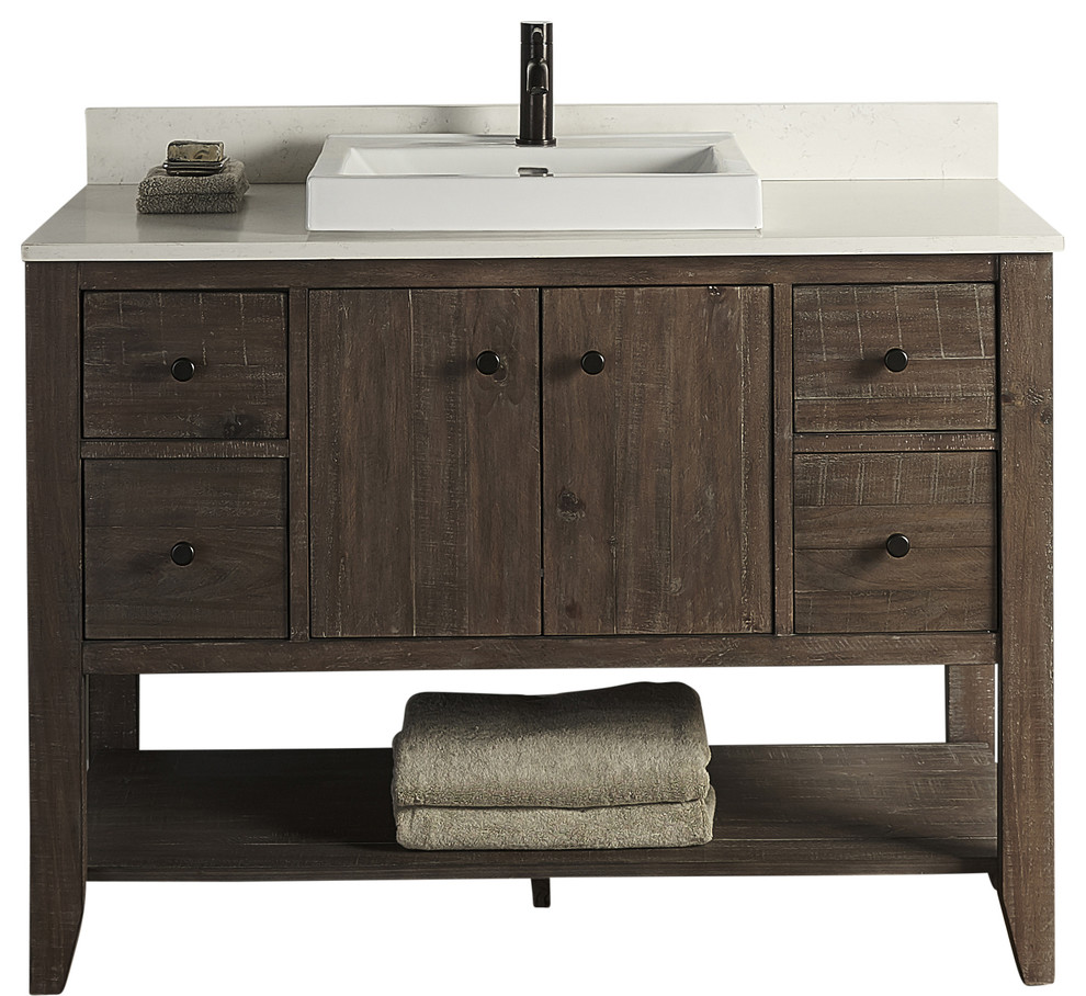 Fairmont Designs River View 48 Single Vanity Coffee Bean Transitional Bathroom Vanities And Sink Consoles By Luxx Kitchen And Bath Houzz