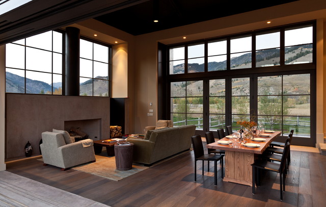 Sun Valley Mountain Modern trendy-dagligstue