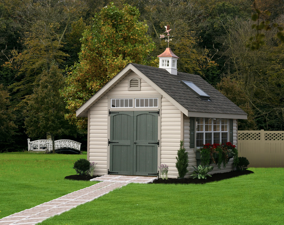 This is an example of an arts and crafts detached garden shed in Other.