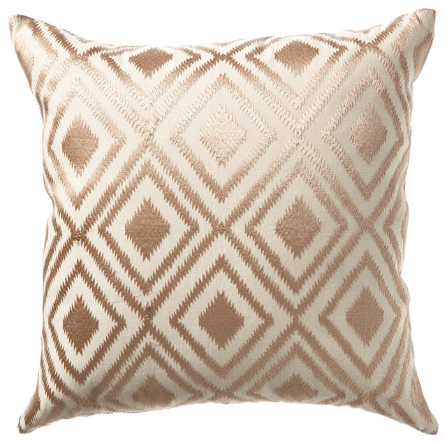 Kendra Embroidered Pillow Bronze Decorative Pillows By Kathy