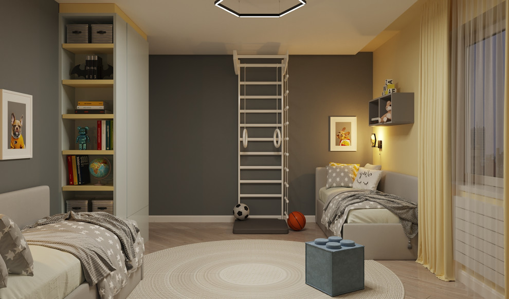 Проект детской комнаты для братьев школьников.