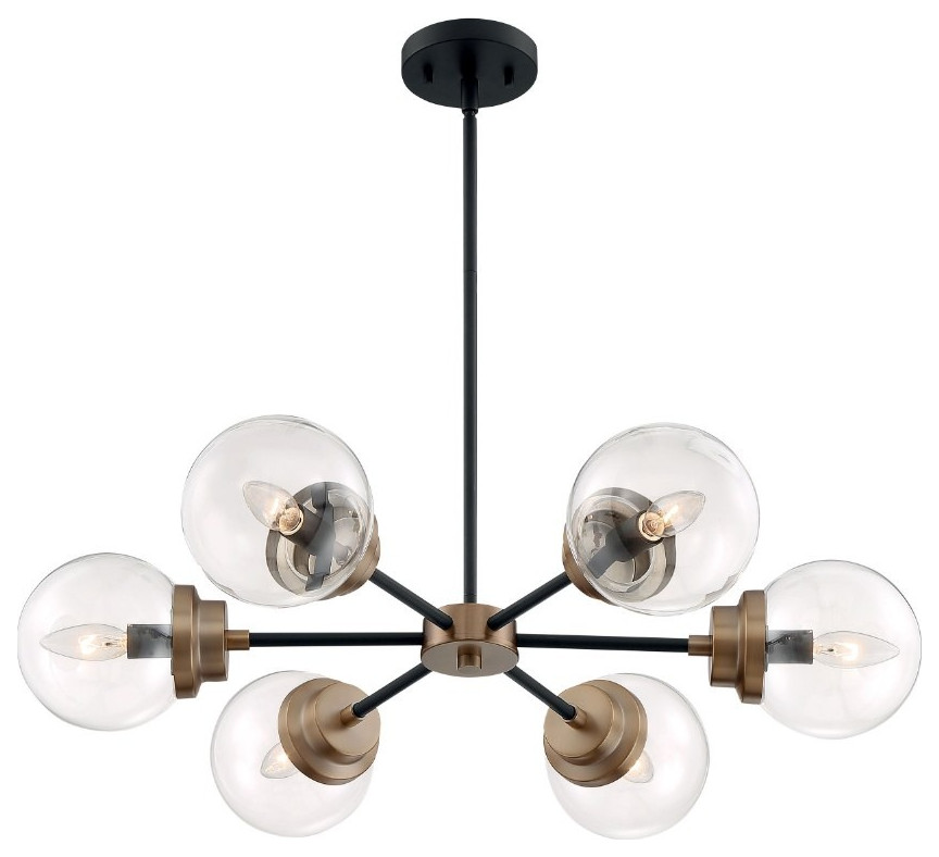 Nuvo Lighting 60/7126 Axis 6 Light Chandelier Midcentury