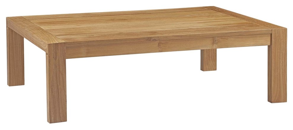 Upland Outdoor Teak Wood Coffee Table, Natural