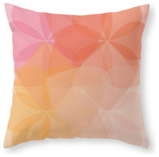 Flower Coral Peach Orange Pink Pillow Cover Contemporary