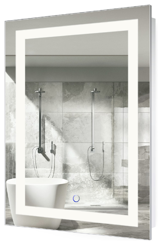 Krugg LED Bathroom Mirror, Lighted Vanity Mirror Dimmer and Defogger