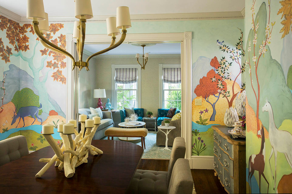 Transitional dining room in Boston.