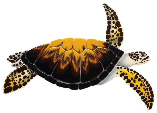 Loggerhead Turtle Ceramic Swimming Pool Mosaic 18"x15"
