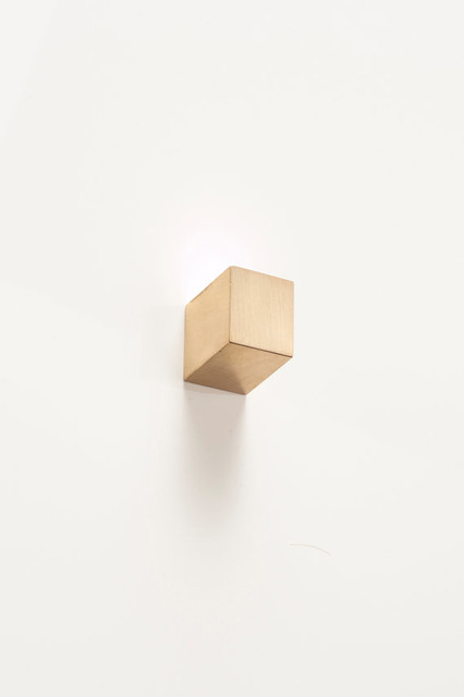 Solid Brass Wall Hook, Parallax Cube by Light + Ladder
