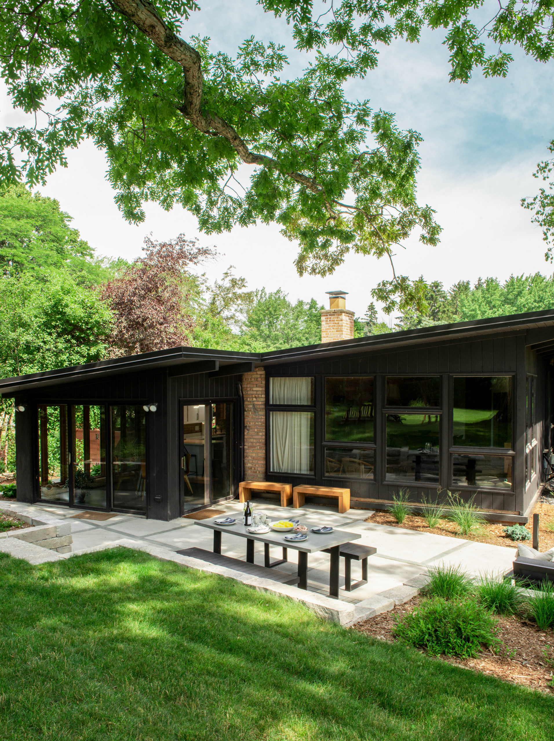 Mid-Century Concrete Patio - Fox Point, WI