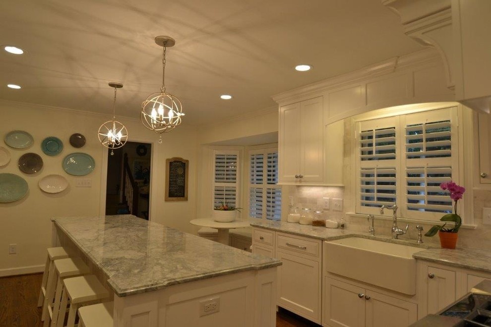 Design ideas for a transitional kitchen in Raleigh.