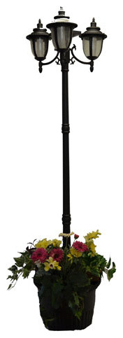 7 Tall Solar Lamp Post And Planter 3 Heads White Amber Leds 7 Tall Solar Lamp Post And Planter 3 Heads White Amber Leds