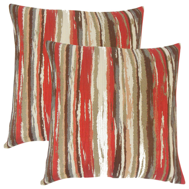 Uchenna Stripes Throw Pillows Set Of 2 Contemporary Uchenna Stripes Throw Pillows Set Of 2