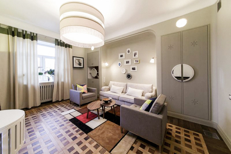 Гостиная в свете фар