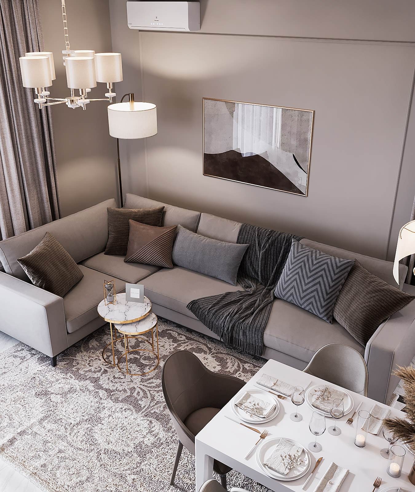 Проект интерьера частного дома, г. Ростов-на-Дону, площадью 120 кв.м.