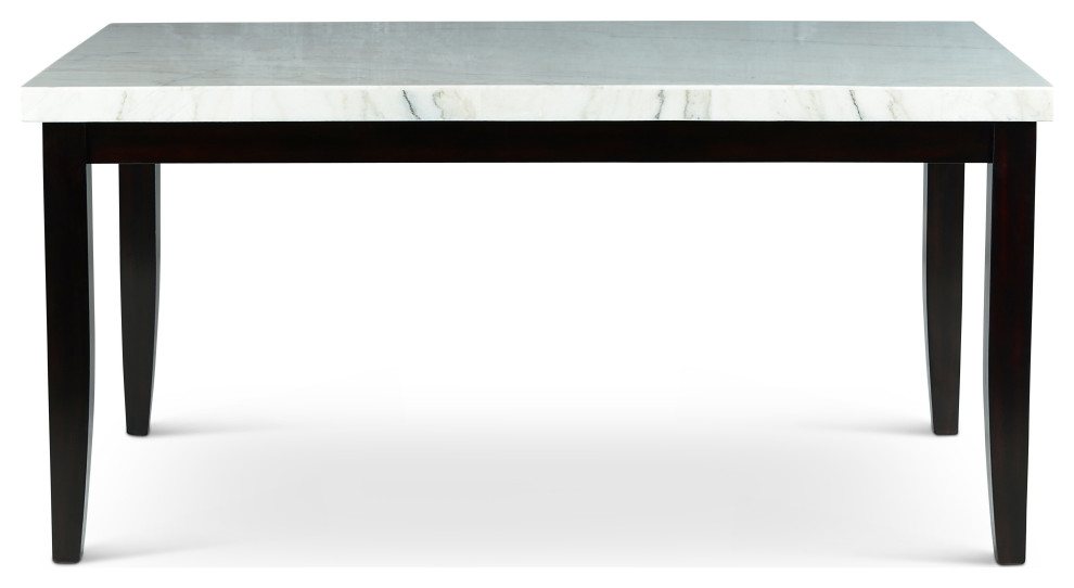 Westby White Marble Top Dining Table Transitional Dining Tables