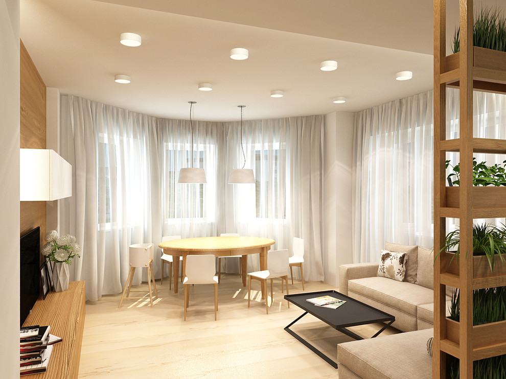 Интерьер гостиной в эко-скандинавском стиле