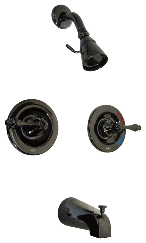 Water OnyxTwin Lever Handle Pressure Balanced Tub,Shower Faucet,Volume