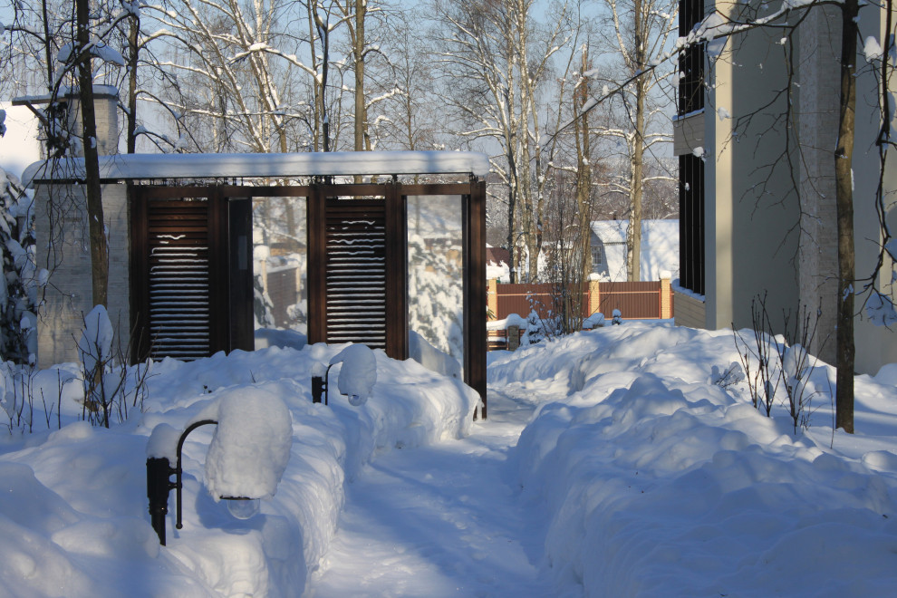 Arbor BBQ with a glass roof. Беседка со стеклянной крышей