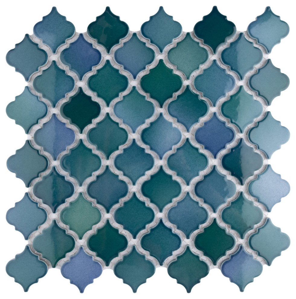 Hudson Tangier Porcelain Mosaic Tile Sample Mediterranean Tile by