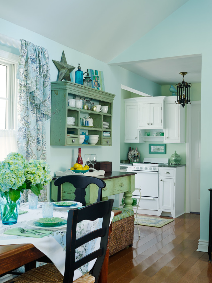 Inspiration for a coastal dining room remodel in Chicago