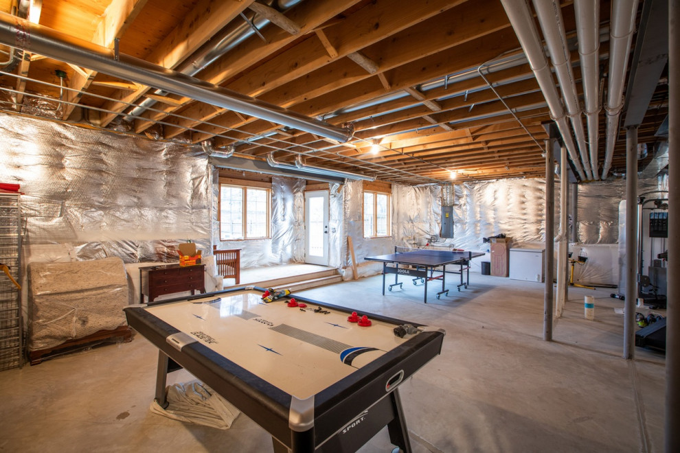Basement - cottage basement idea in Chicago