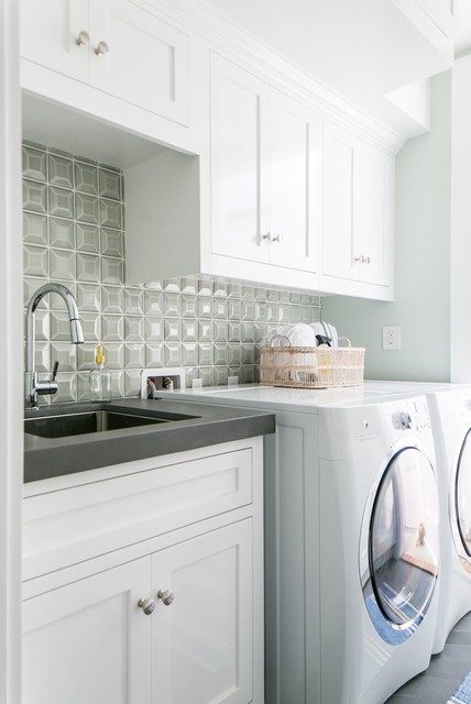 Beachfront Elegance transitional-utility-room