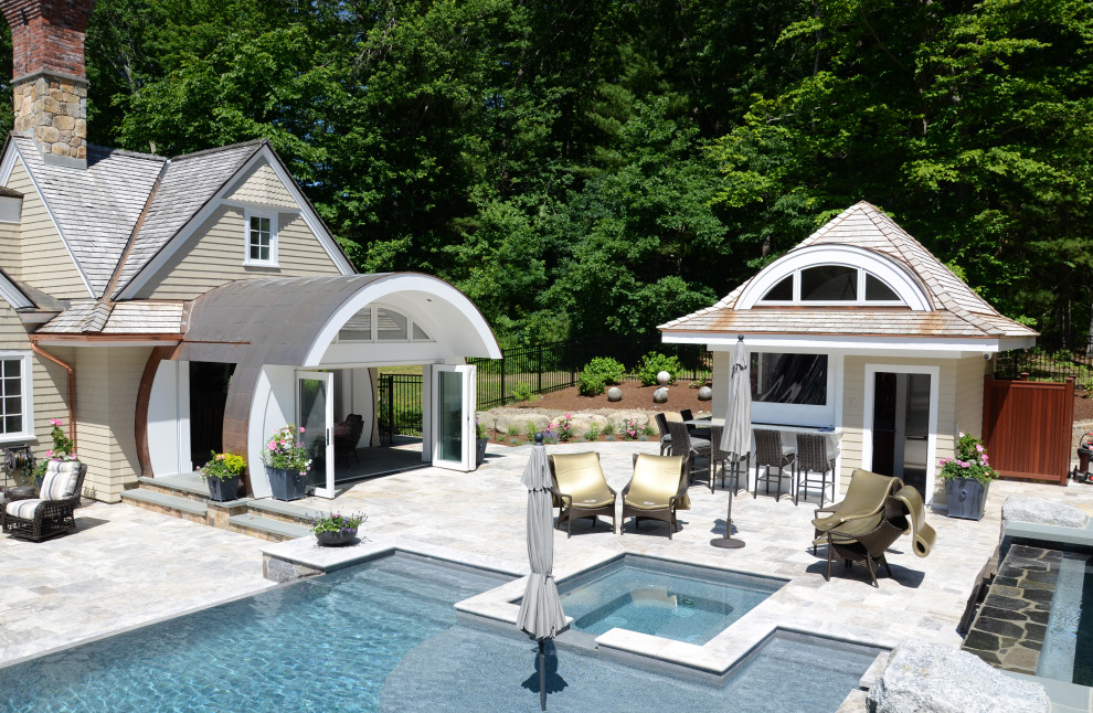 Inspiration for a transitional home design remodel in Boston
