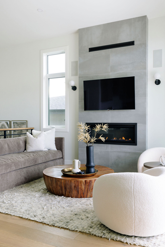 This is an example of a beach style living room in Vancouver.
