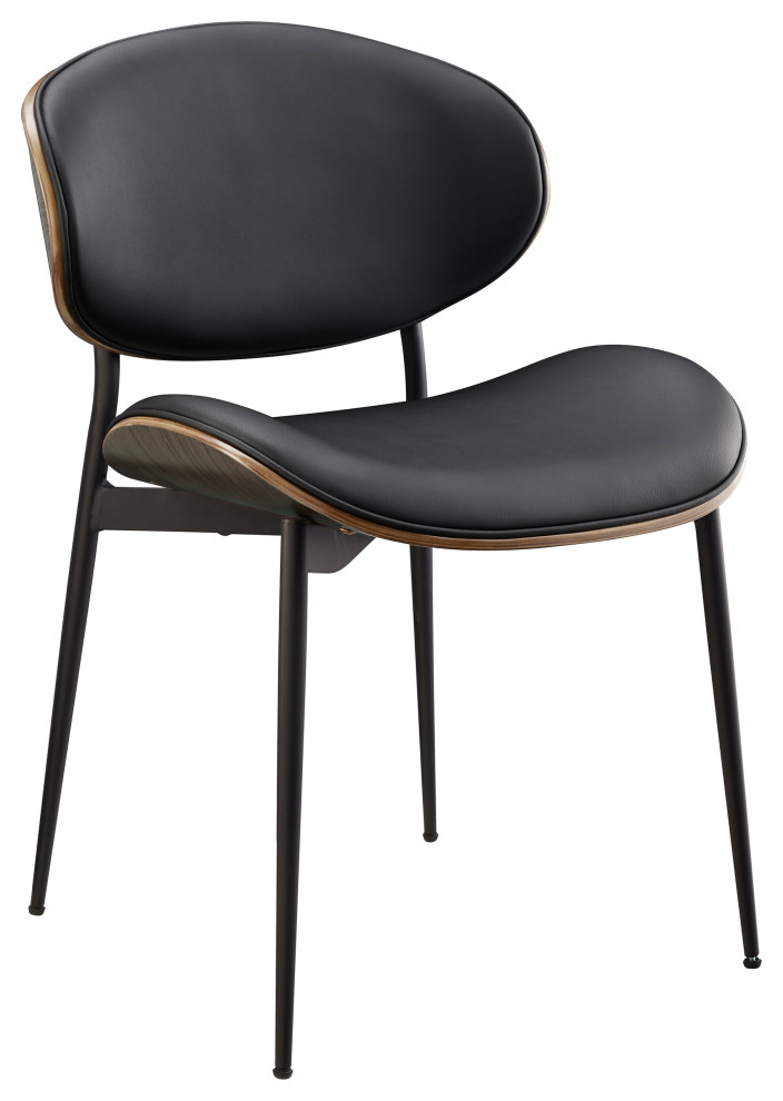 MidCentury Modern Bentwood Faux Leather Dining Chair, Set of 2