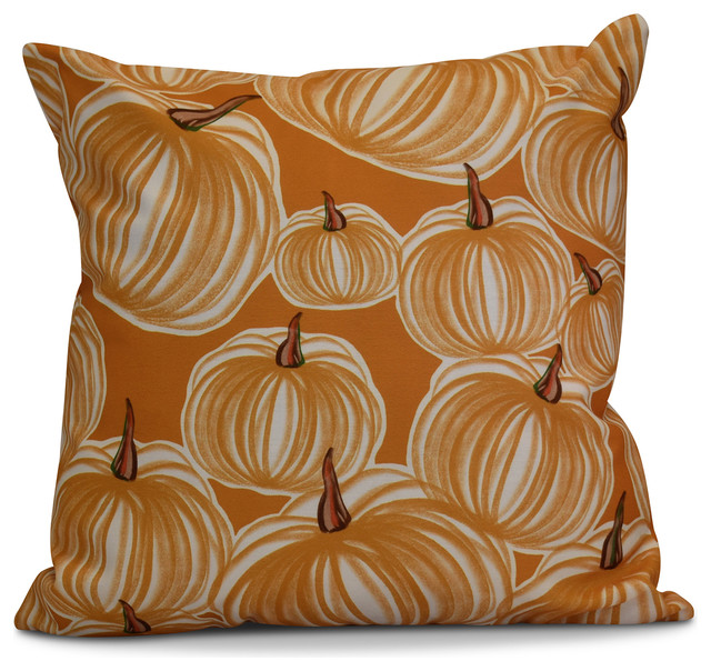 Pumpkins-A-Plenty Geometric Print Pillow, Gold, 16"x16"