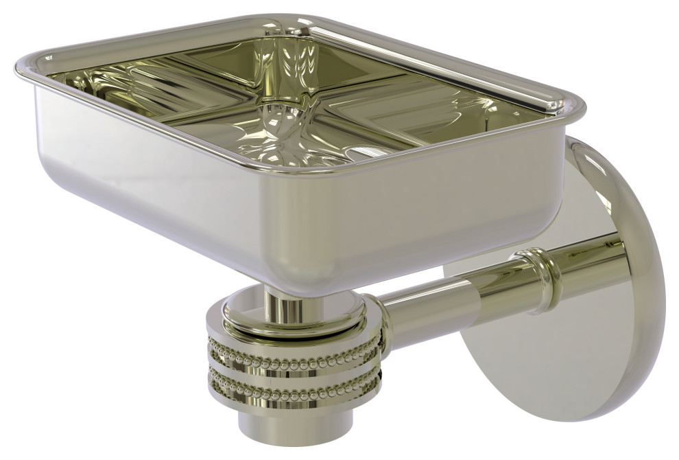 Satellite Orbit One Wall Mount Soap Dish With Dotted Accents, Polished Nickel
