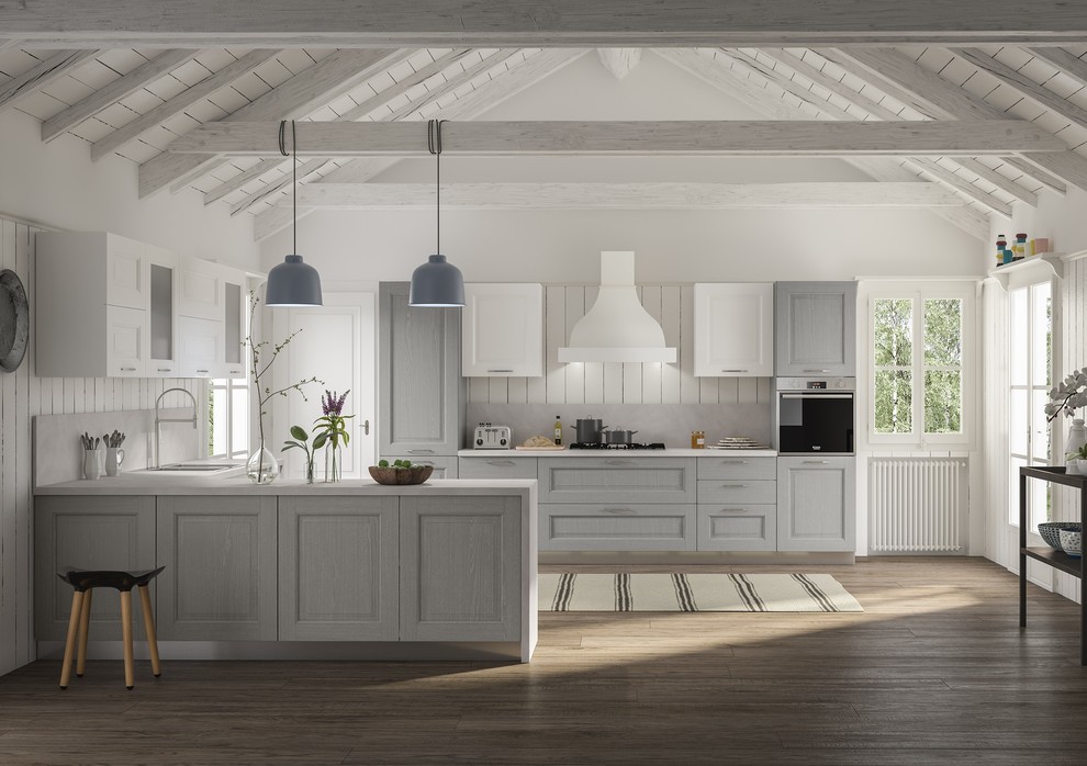 Example of a transitional kitchen design in Toronto