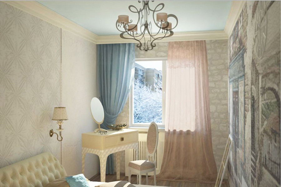 Проект спальни в доме 60-х годов