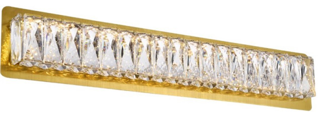 Elegant Lighting Monroe 24.4" Royal Cut Crystal Vanity Light in Gold