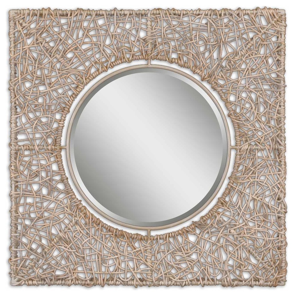 Knotted Rattan Natural Mirror