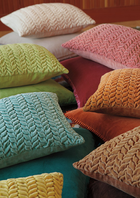 Braided Velvet Pillows Modern Living Room Boston By Company C