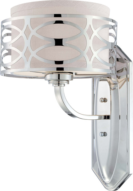 Nuvo Lighting 60 4621 Harlow 1 Light Vanity Fixture With Slate Gray Fabric Shade Nuvo Lighting 60 4621 Harlow 1 Light Vanity Fixture With Slate Gray Fabric Shade